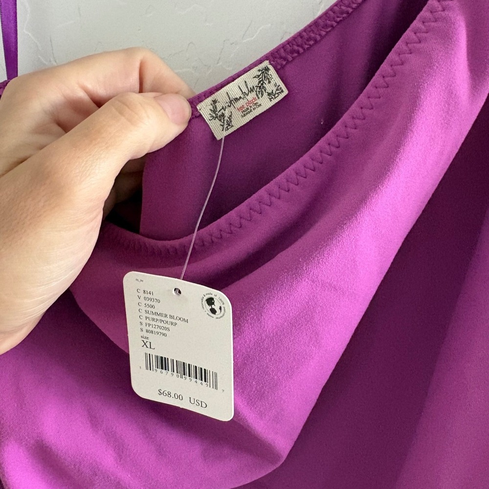 Free‎ People Somethin Bout It One Shoulder Bodysuit Purple XL NWT OB1270205 - Picture 3 of 6